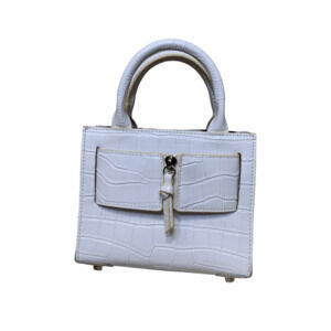Brandon Blackwood White Croc Print bag